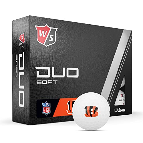 WILSON Staff 2023 Duo Soft NFL Golf Balls - 12 Balls, White, Cincinnati Bengals