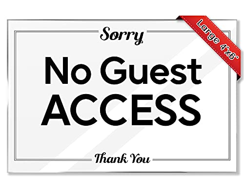 Airbnb Essentials For Hosts - No Guest Access - 4"x6" Acrylic Sign w/Mounting Tape Included - No Access Sign - Rental Home Necessities, Owners Closet Sign for Door - Great Supply Room Sign