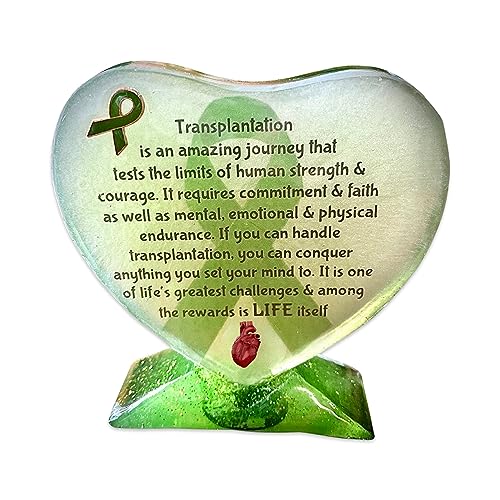 Resin Transplant Journey Heart Shaped Display Stand Gift for Transplant Survivors (Heart)