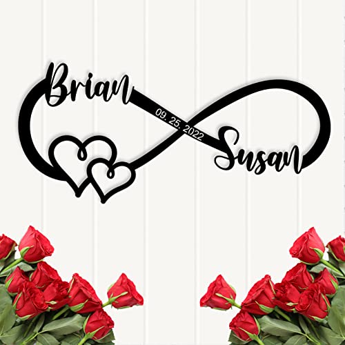 Personalized Infinity Sign | Infinity Heart Sign | infinity wall decor | home décor accents | Love Sign Plaque | Valentines Day Gifts | Couple Name Sign | Wedding sign16“-48”