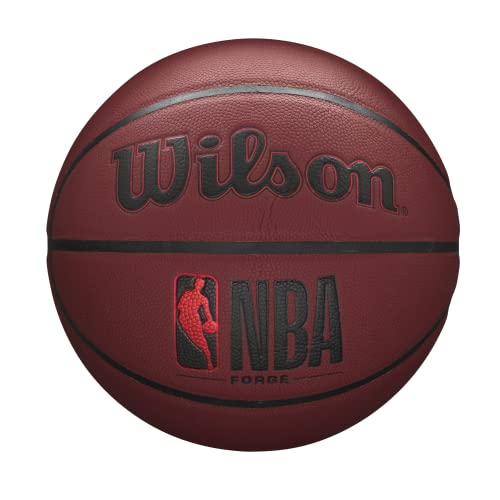 WILSON NBA Forge Series Indoor/Outdoor Basketball - Forge, Crimson, Size 5-27.5"