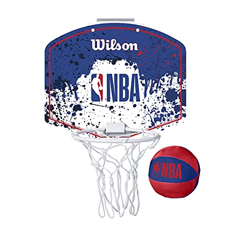 WILSON NBA Team Mini Basketball Hoop - NBA, Red/White/Blue