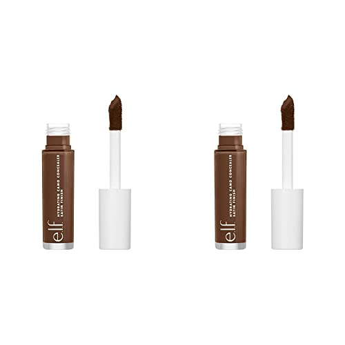 e.l.f, Hydrating Camo Concealer, Lightweight, Full Coverage, Long Lasting, Conceals, Corrects, Covers, Hydrates, Highlights, Rich Ebony, Satin Finish, 25 Shades, All-Day Wear, 0.20 Fl Oz (Pack of 2)