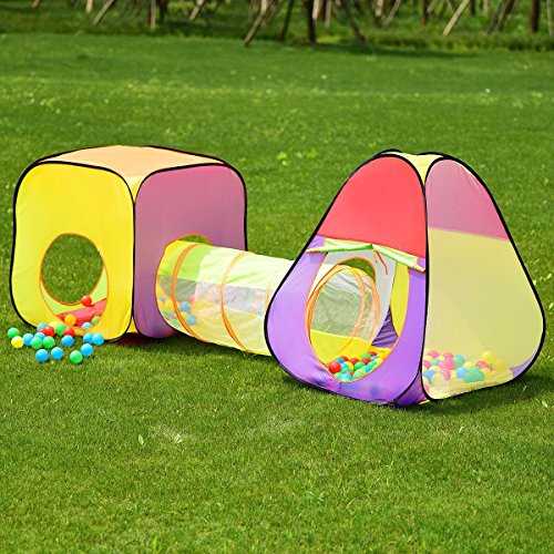 COSTWAY 3 in1 Kids Toddler Waterproof Folding Play Tent Playhouse Tunnel Pop Up Only by eight24hours + Free E-Book