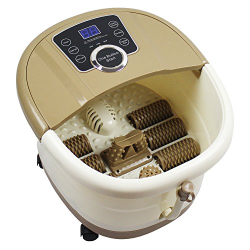 Portable Digital Foot Spa Massager, Rolling Massage Heat Wave Temperature Control Water Foot Massager