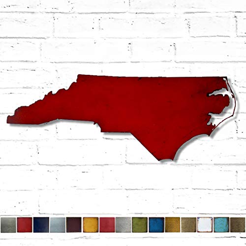 North Carolina metal wall art - Choose 12", 17", 24" or 39" wide - Handmade - Choose your patina color and Any USA State