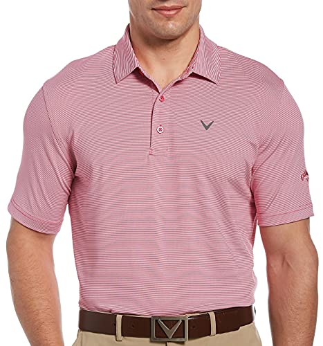 Callaway Men's Pro Spin Fine Line Short Sleeve Golf Shirt (Size X-Small-4X Big & Tall), Lilac Rose, Medium