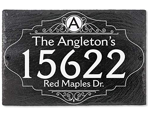 Slate Address Plaques - Customized Wall Plaque House Address Plaque for Outside - Personalized Address House Plaque Home Address Signs for House