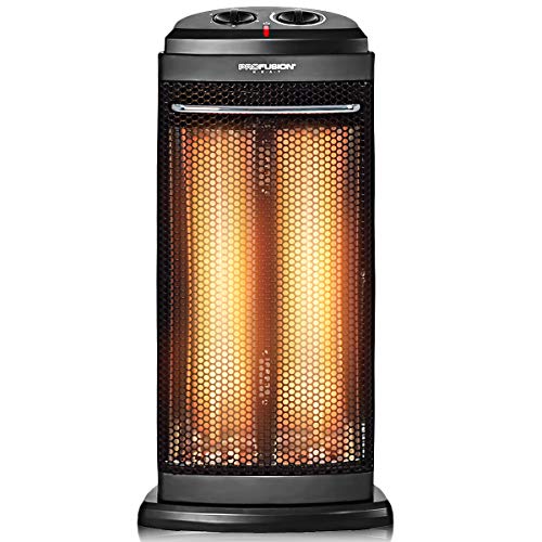 COSTWAY Infrared Heater, 600W/1200W Portable Radiant Tower Space Heater, Overheat and Tip-Over Protection, Fast and Quiet Heating, Automatic Thermostat, Electric Heater for bedroom, Indoor use