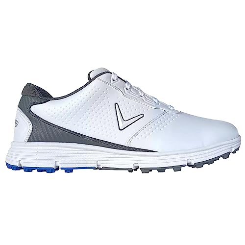 Callaway Men's Balboa Sport Spikeless Waterproof Golf Shoe, 10.5 Wide White/Gray