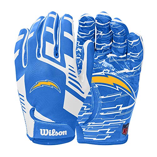 Wilson NFL Stretch Fit Football Gloves - Adult, Los Angeles Chargers