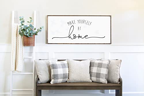 Guest Room Decor - Entryway Decor - Make Yourself At Home Sign - Make Yourself At Home Sign - Guest Room Sign - Be Our Guest Sign - Guest Room - Guest Room Wall Decor (20x48 inches)