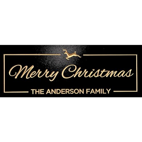 Personalized Merry Christmas Sign - Family Name Sign - Custom Christmas Sign Decor - Personalized Christmas Gifts - Personalized Christmas Decoration - Personalized Name Signs - True Stock Studios