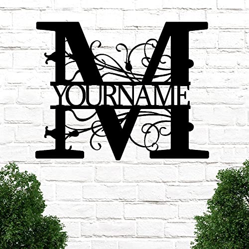 Custom Name Sign | Personalized Metal Sign | Metal Wall Art | Monogram Wall Sign | Outdoor Wall Decor | Family Wall Sign | Wedding Gift Housewarming Gift | Welcome Sign for Front Porch(Design 3)