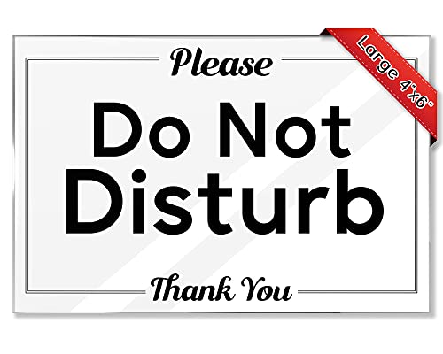 Airbnb Essentials for Hosts - Please Do Not Disturb Door Sign - 4"x6" Acrylic Sign w/Mounting Tape - Please Knock Signs Rental Home Necessities - Great Do Not Disturb Sign for Office