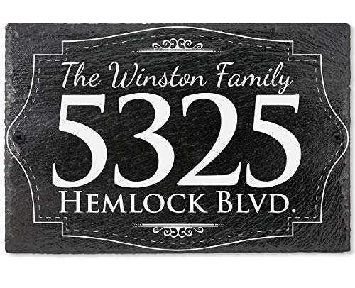 Slate Address Plaques - Customized Wall Plaque House for Outside Personalized Home Signs