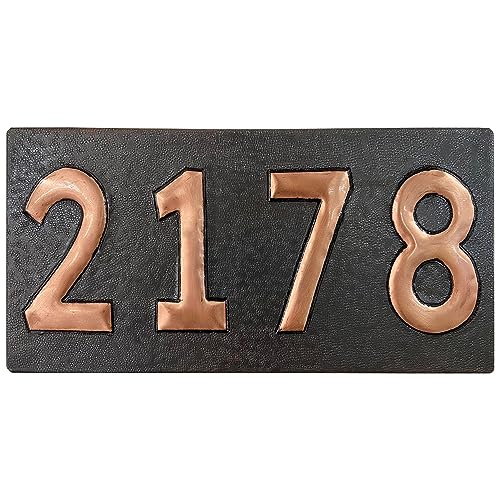 Personalized Address Sign, Custom House Number Plaque, Horizontal House Number, Copper Address Plaque, Handmade Large House Numbers, House Number Sign, Metal House Number for Outside