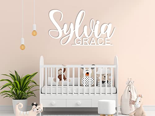 Personalized Nursery Decor Baby Name Signs for Nursery Custom Baby Name Sign First and Middle Name Sign Personalized Kids Room Sign Decor Custom Kids Name Sign Nursery Artwork Sign Baby Shower Gift