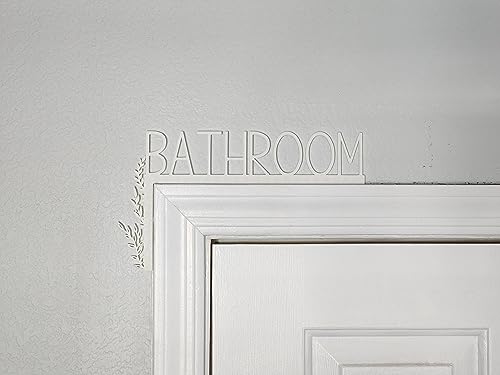 Bathroom Door Topper | Over The Door Sign | Minimalist Bathroom Sign | Airbnb Sign (Left Side White)