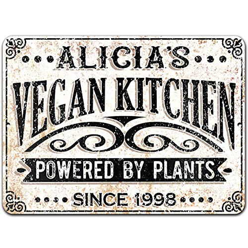 Personalized Vegan Lifestyle Metal Kitchen Sign