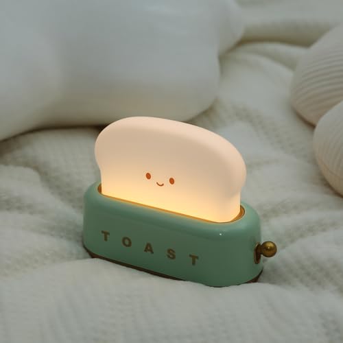 Toast Night Light, Adjustable Brightness Kids Night Light, Toast LED Night Light Rechargeable, Timer, Kawaii Baby Night Light Room Decoration, Christmas Gift for Boys and Girls