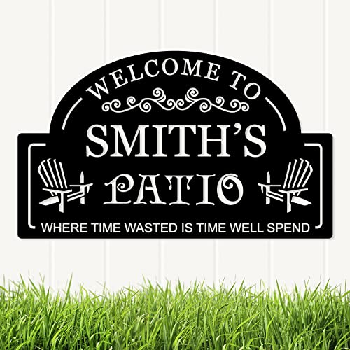 Personalized Metal Patio Sign, Custom Patio and Decor, Patio Signs and Decor Outdoor, Welcome to Our Patio Wall Decor, Backyard Metal Sign, Personalized Outdoor Signs for Patio Housewarming Gift