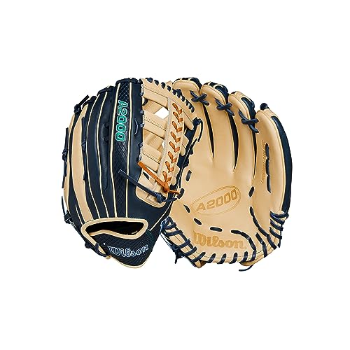 Wilson 2024 Julio Rodríguez A2000 JR44 GM 12.75” Outfield Baseball Glove - Left Hand Throw, Navy/Blonde/Saddle Tan