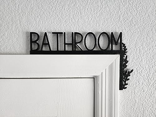 Bathroom Door Topper | Over The Door Sign | Minimalist Bathroom Sign | Airbnb Sign (Right Side Black)