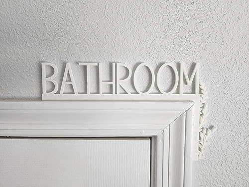 Bathroom Door Topper | Over The Door Sign | Minimalist Bathroom Sign | Airbnb Sign (Right Side White)