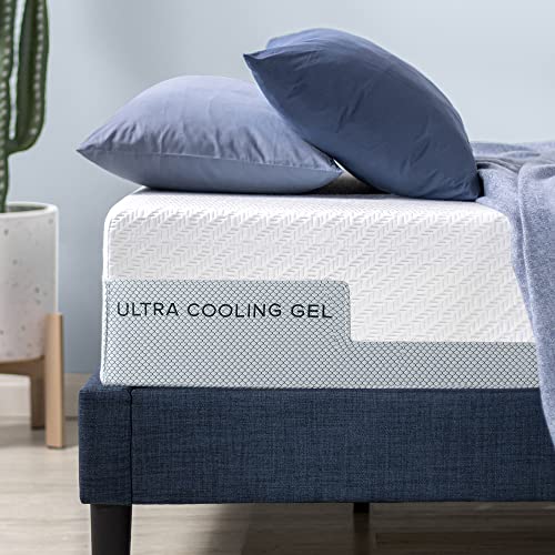 ZINUS 12 Inch Ultra Cooling Gel Memory Foam Mattress / Cool-to-Touch Soft Knit Cover / Pressure Relieving / CertiPUR-US Certified / Bed-in-a-Box / All-New / Made in USA, King,White