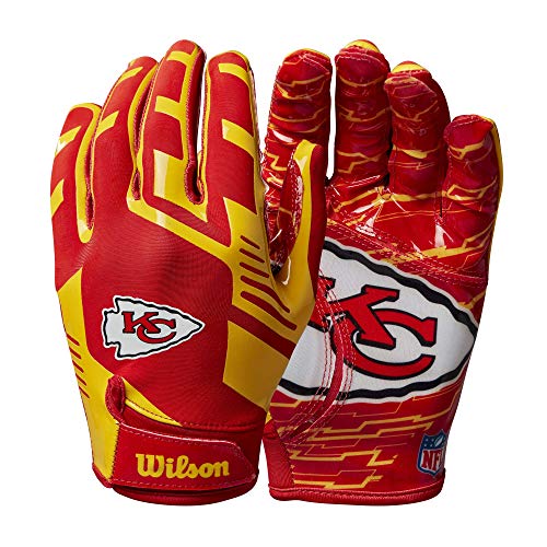 Wilson NFL Stretch Fit Football Gloves - Youth, Kansas City Chiefs