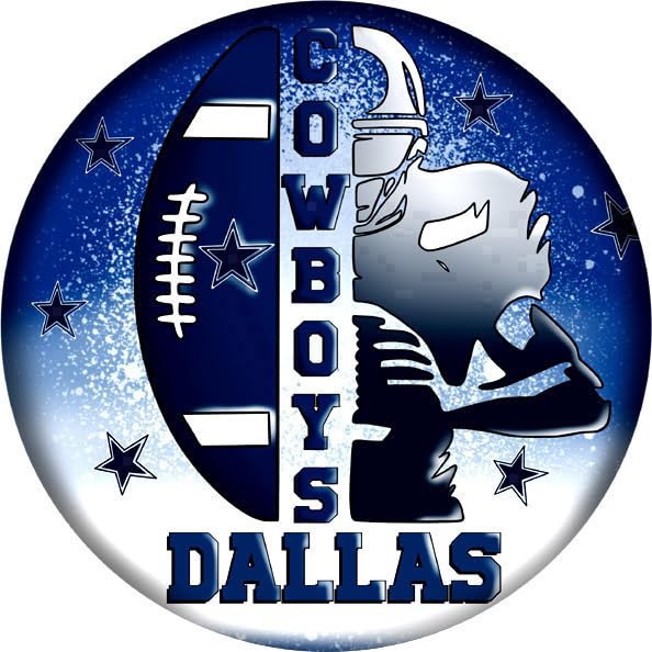 Dallas Football Round Aluminum Metal Shape Wreath sign - Home and Living Room Décor (8 inch) (11.75 inch)