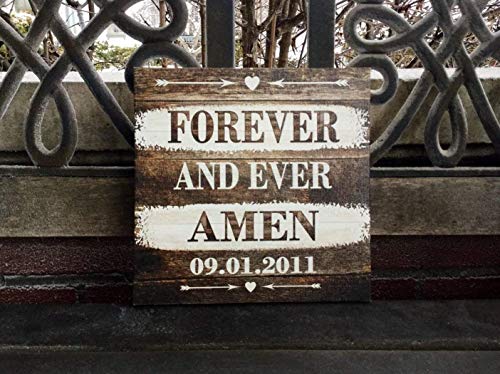 Forever and Ever AMEN, Wedding, Anniversary Gift, Personalized Canvas, 3 Sizes, Custom Canvas Add Date