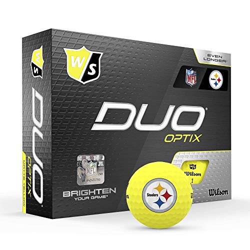 WILSON Duo Soft NFL Golf Balls (1 Dozen)-Pittsburgh,Yellow