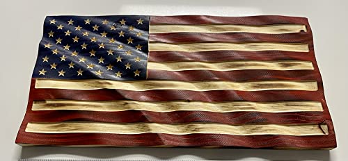 American Wood Flag Wavy 3-D