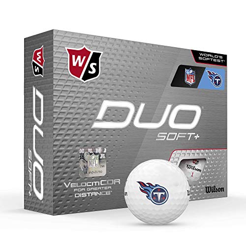 WILSON Duo Soft+ NFL Golf Balls (1 Dozen)-Tennessee,White