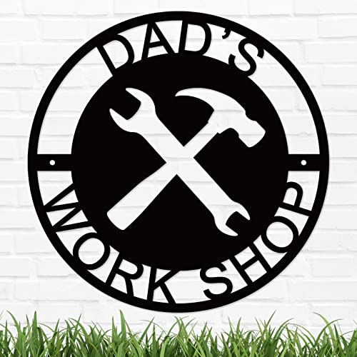 Custom Metal Workshop Sign, Personalized Garage Sign, Personalized Fathers Day Sign for Dad, Custom Man Cave Sign, Personalized Garage Sign, Custom Papa's Workshop Metal Sign