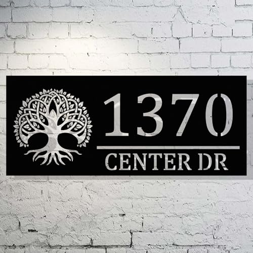 Tree Of Life Metal Wall Art Address Plaque,house numbers for outside，Custom House Address Plaques Sign, Address Numbers For Houses, Address Plaques for House