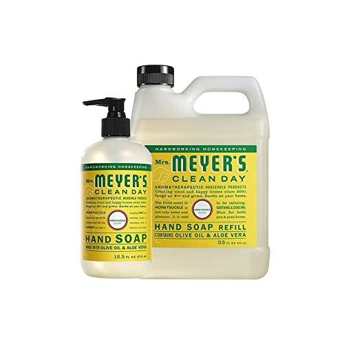 Mrs. Meyer's Liquid Hand Soap Variety, 1 Honeysuckle Refill, 1 Honeysuckle Hand Soap, 1 CT