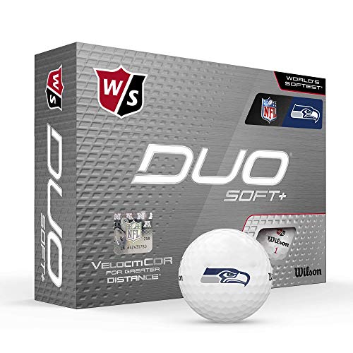 WILSON Duo Soft+ NFL Golf Balls (1 Dozen)-Seattle,White