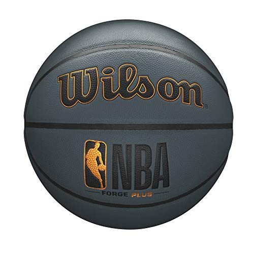 WILSON NBA Forge Series Indoor/Outdoor Basketball - Forge Plus, Dark Grey, Size 5-27.5"