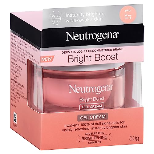 Neutrogena Bright Boost Brightening Moisturizing Face with Skin Resurfacing and Brightening Neoglucosamine for smooth skin Facial with AHA PHA and Mandelic Acids, Gel Cream, 1.7 Fl Oz