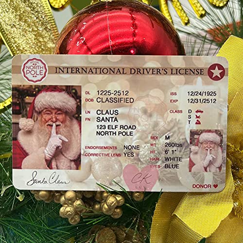 Xmas Santa's Sleigh Lost Driving License Santa License Santa Lost ID Card Santa License Christmas Decorations (1PCS, C)