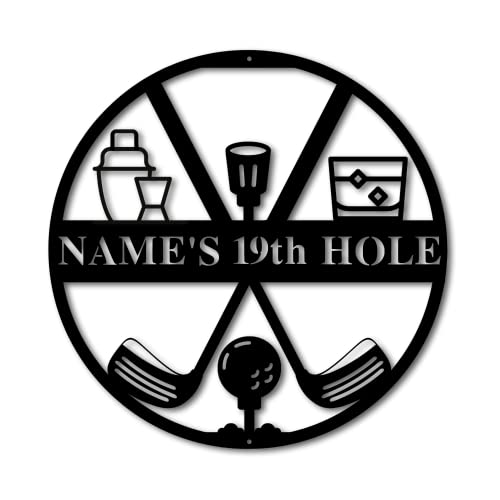 19th Hole Metal Sign, Golf Gifts for Men, Personalized Golf Sign, Golf Mancave Sign, Golfer Gifts, Boyfriend Gift, Husband Gift, Dad Gift (14" Wide)