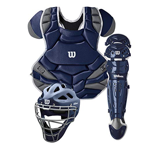 WILSON C1K NOCSAE Catcher's Gear Kit, Adult - Navy