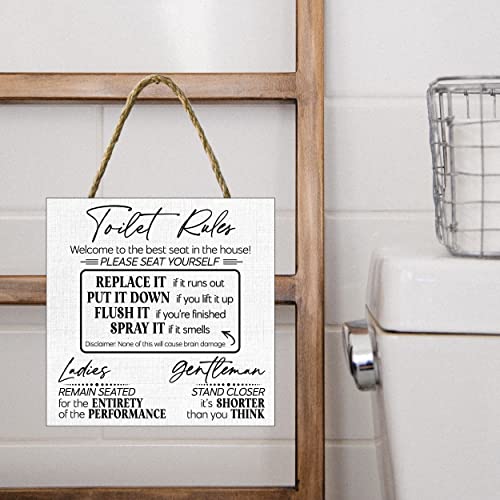 Sensitive Septic System Sign Great for Kitchen Sink Rental House Garage Cafe Bar Decor Sign Modern Farmhouse Decor Cute Wall Art Gift for Men and Women (Toilet Rules)