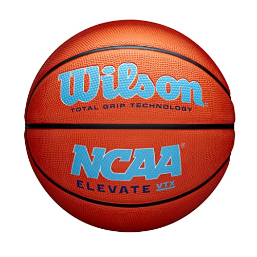 Wilson NCAA Elevate VTX Basketball - Size 7-29.5", Orange/Blue