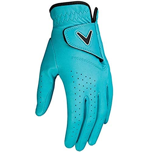 Callaway Golf Opti Color Women's Golf Glove (Worn on Left Hand, Medium, Teal, Single Glove)