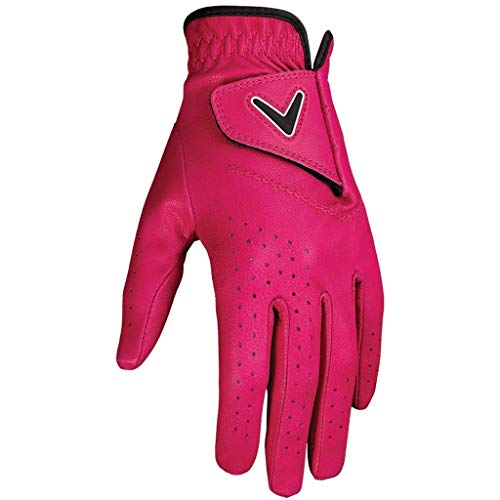 Callaway Golf Opti Color Women's Golf Glove (Worn on Left Hand, Small, Pink, Single Glove)