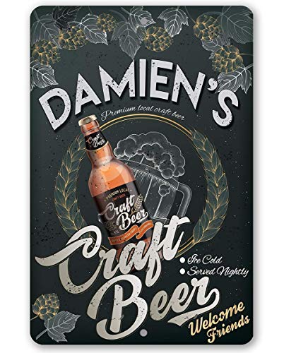 Personalized Top Quality Craft Beer - Modern Home Bar Decorations, Beer House Party Accessories, Man Cave and Restaurant Wall Art, 8x12 or 12x18 Use Indoor or Outdoor Durable Metal Tin Sign